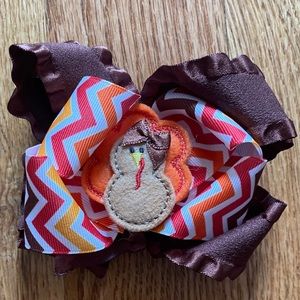 Embroidered Turkey Bow Handmade